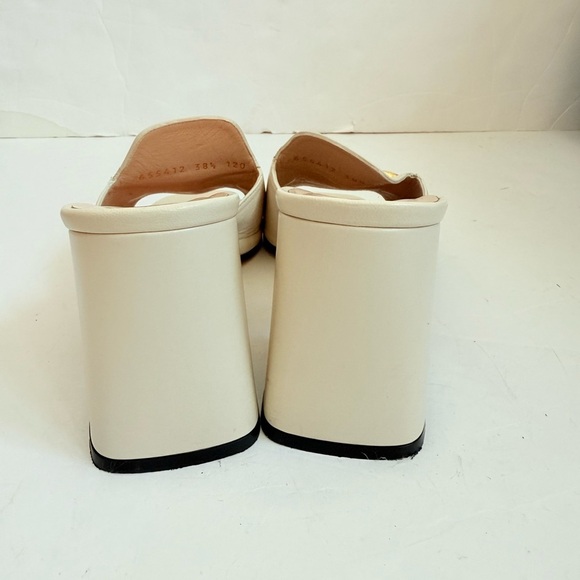 Gucci Mystic White Baby Horsebit block heel 70mm open toe mules EU 38.5 - Picture 5 of 9